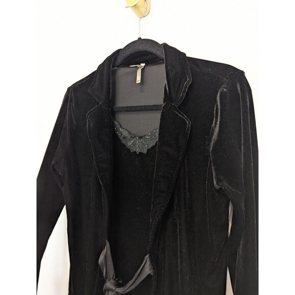 White Stag Jacket Set Womens Medium Black Velvet Lace Satin - Picture 4 of 12